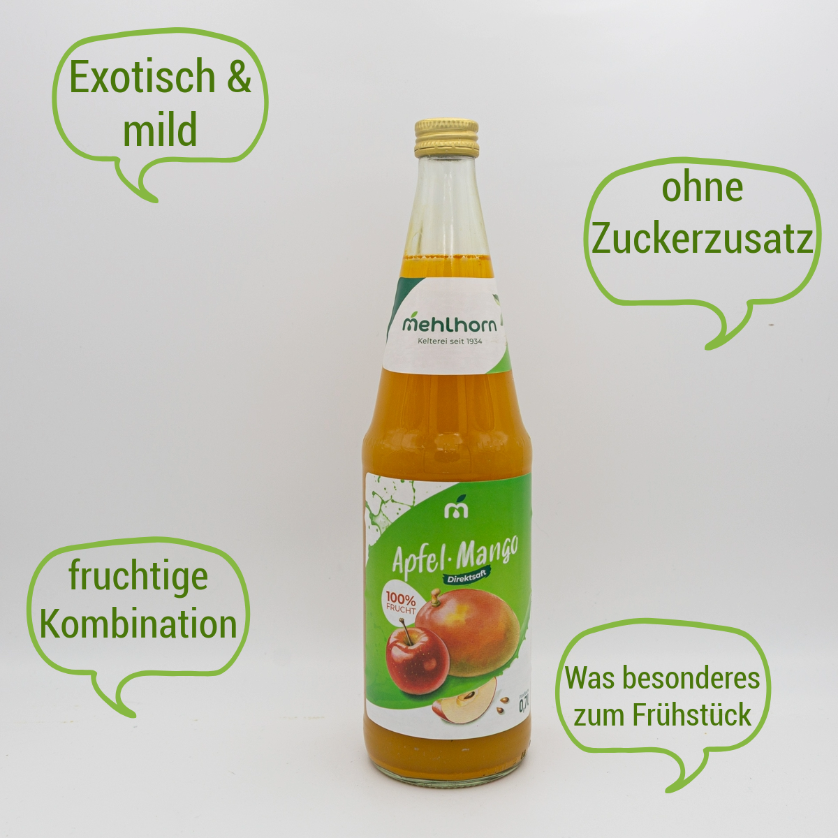 Apfel-Mango-Saft – 0,7 l, Direktsaft