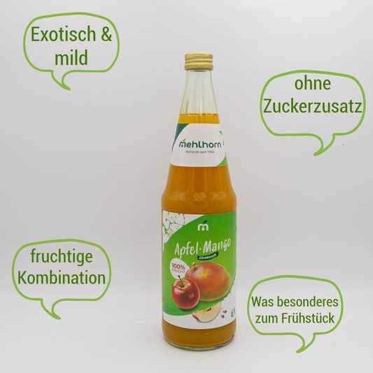 Apfel-Mango-Saft – 0,7 l, Direktsaft