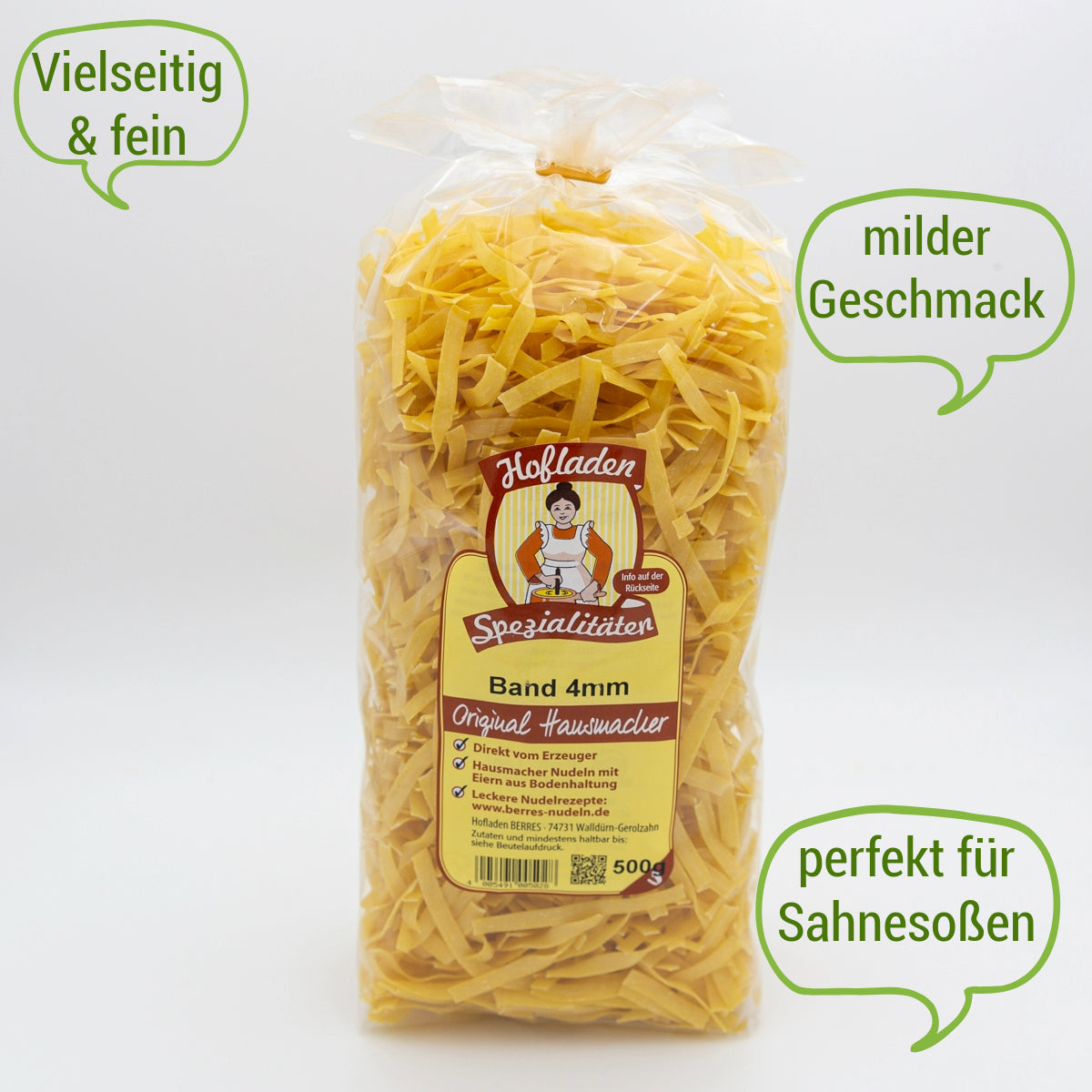 Bandnudeln 4mm - 500g, Eiernudeln