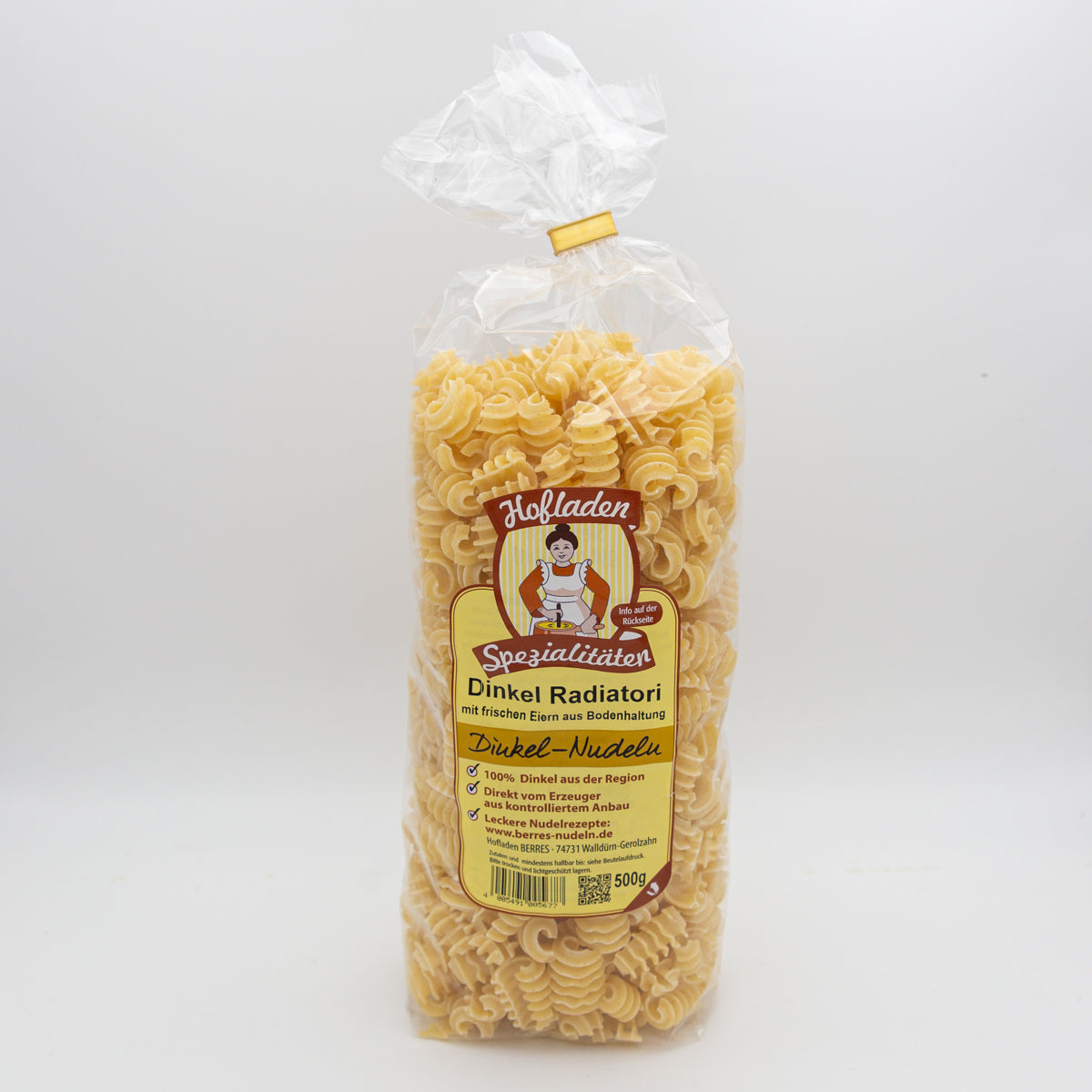 Dinkel Eiernudeln - Radiatori, 500g