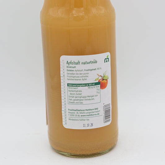 Apfelsaft NaturtrĂĽb - Direktsaft, 0,7l