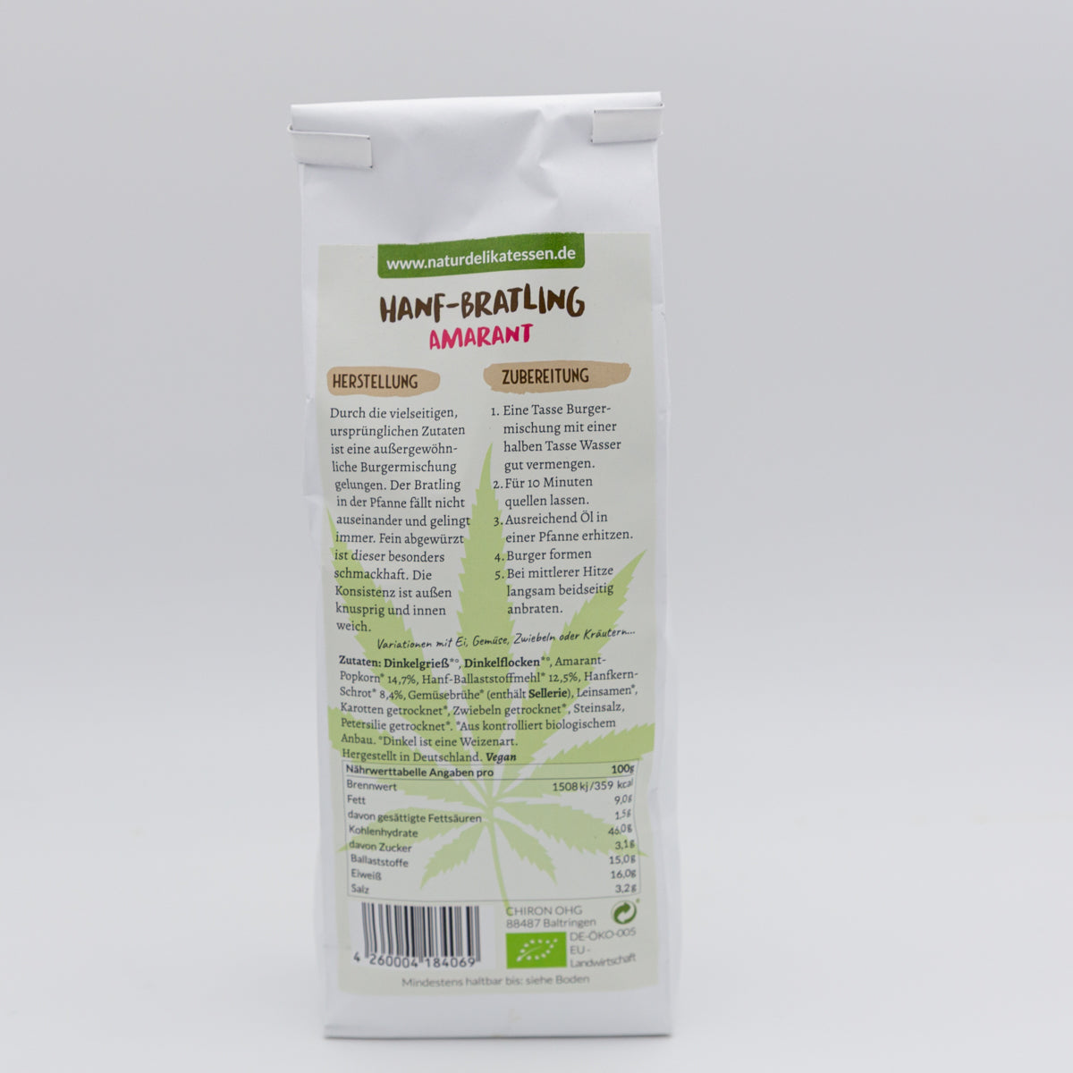 Hanf Bratlinge mit Amarant – Bio, 300 g