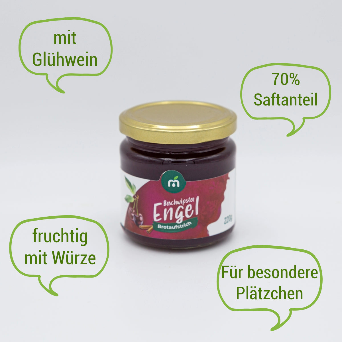 Fruchtaufstrich „Beschwipster Engel“ – rot – 220 g