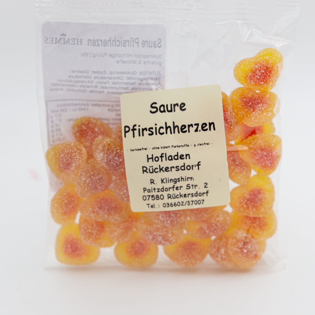 Fruchtgummi Saure Pfirsichherzen – 150 g