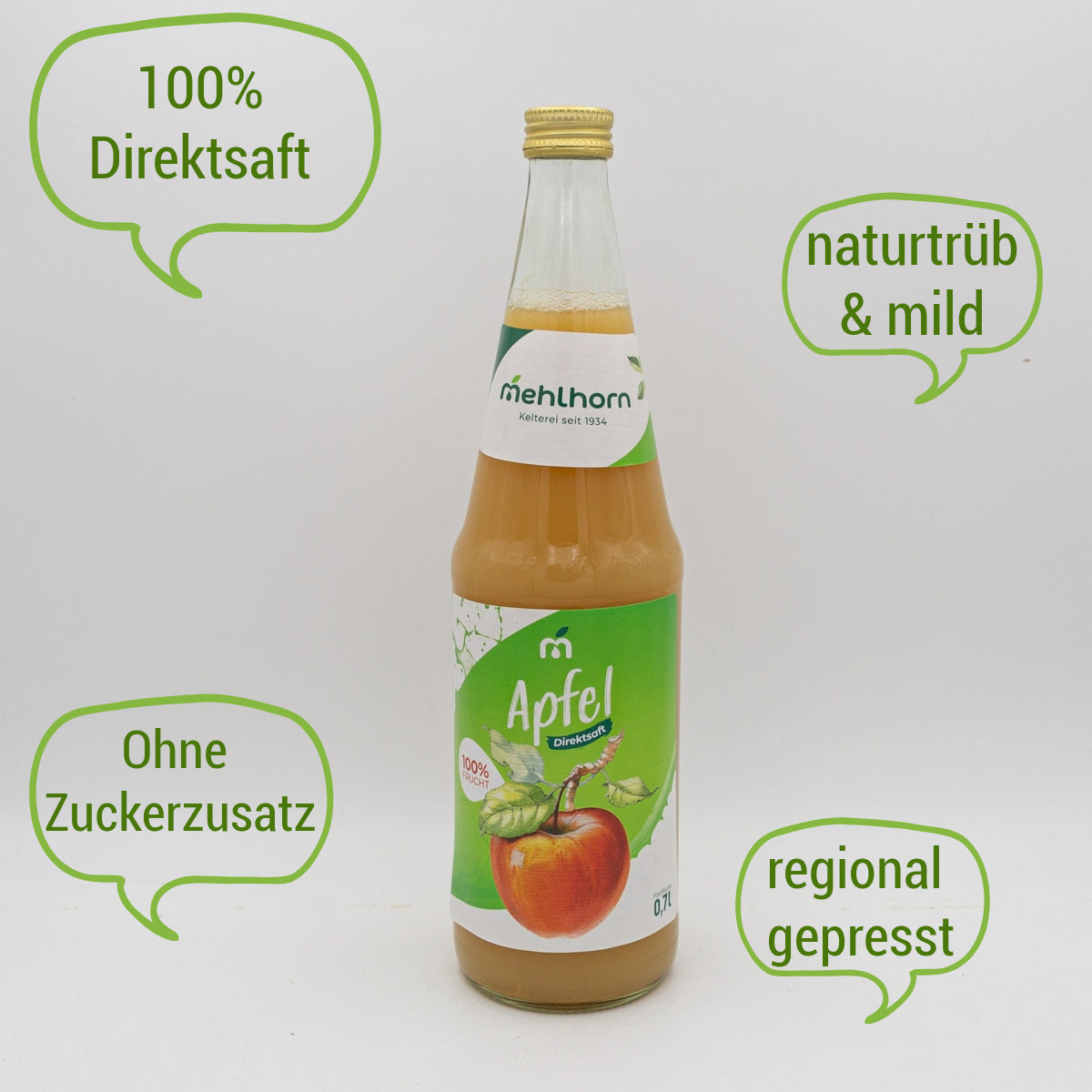 Apfelsaft Naturtrüb - Direktsaft, 0,7l