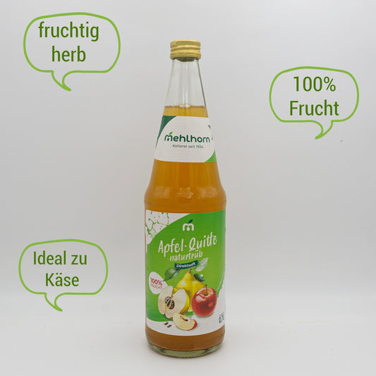 Apfel-Quitten-Saft - naturtrĂĽb, 0,7l, Direktsaft
