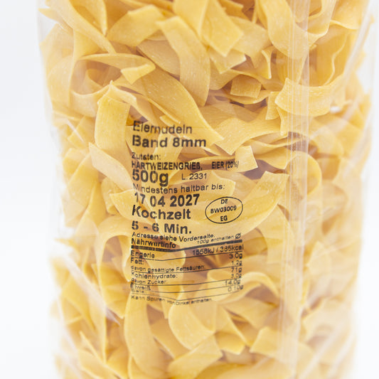 Bandnudeln 8mm - 500g, Eiernudeln
