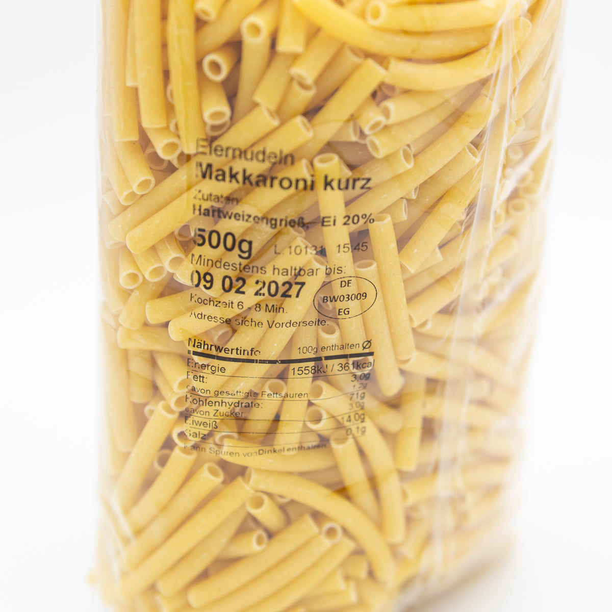 Makkaroni kurz - 500g, Eiernudeln