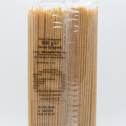 Dinkel Nudeln - Spaghetti, 500g