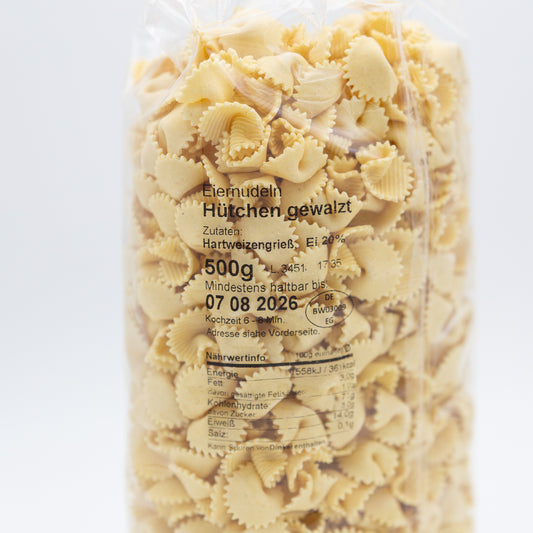 Hütchen gewalzt - 500g, Eiernudeln