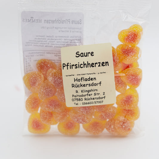 Fruchtgummi Saure Pfirsichherzen – 150 g