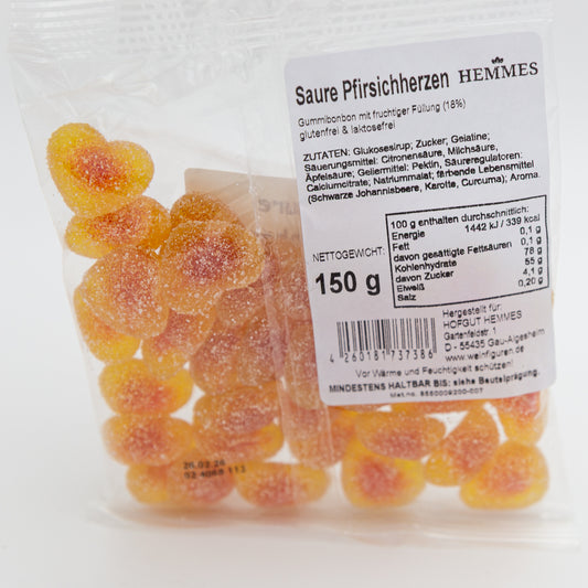Fruchtgummi Saure Pfirsichherzen – 150 g