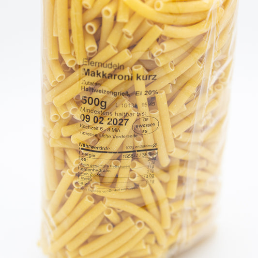 Makkaroni kurz - 500g, Eiernudeln