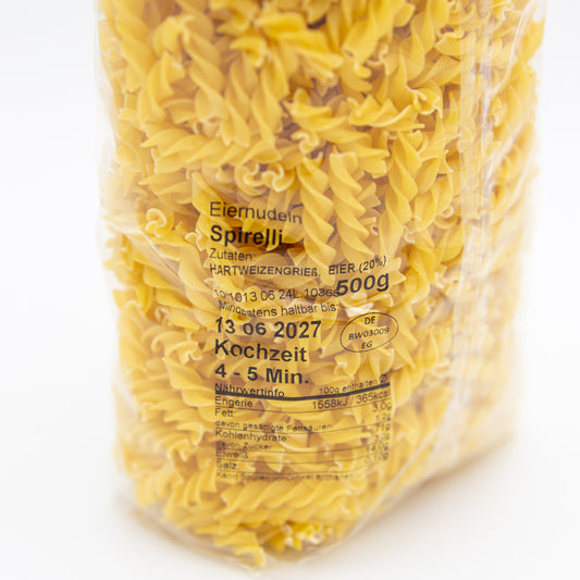 Spirelli - 500g, Eiernudeln