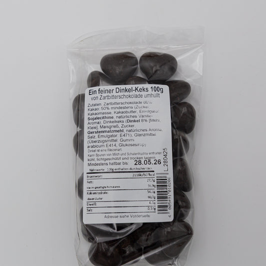 Süßwaren Dinkel Herzen Zartbitterschokolade